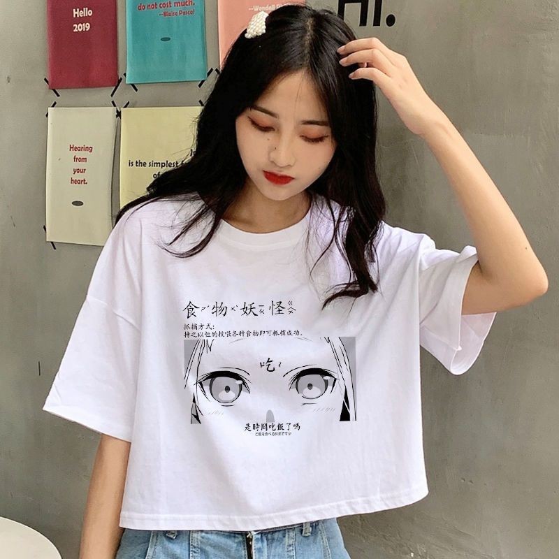 Ins Korean Version Printed Round Neck Short-Sleeved T-Shirt Women Short ...