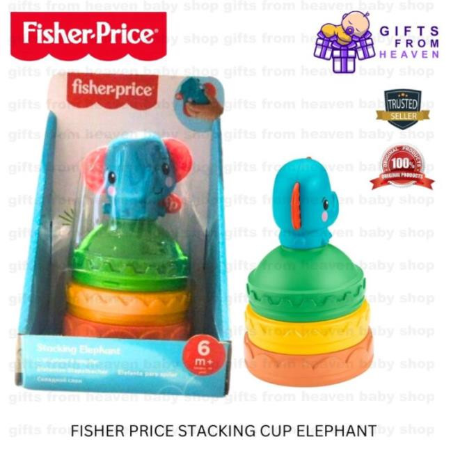 Fisher-Price Bunte Elefanten-Stapelbecher – Baby-Spielzeug Ab 6 Monaten Mit Beißring