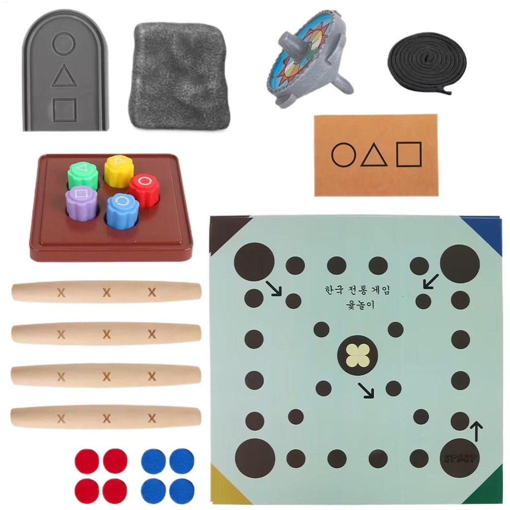 Korean Traditional Play Game Set - Gonggi,Jegichagi,Biseokchigi, Paengy ...