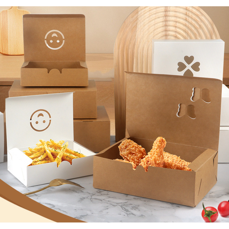 1pc Fried Chicken Box Disposable Food Packaging Cardboard Portable ...