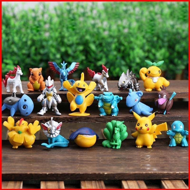 YS 18pcs Pokemon Action Figure Pikachu Lapras Squirtle Vaporeon Model ...