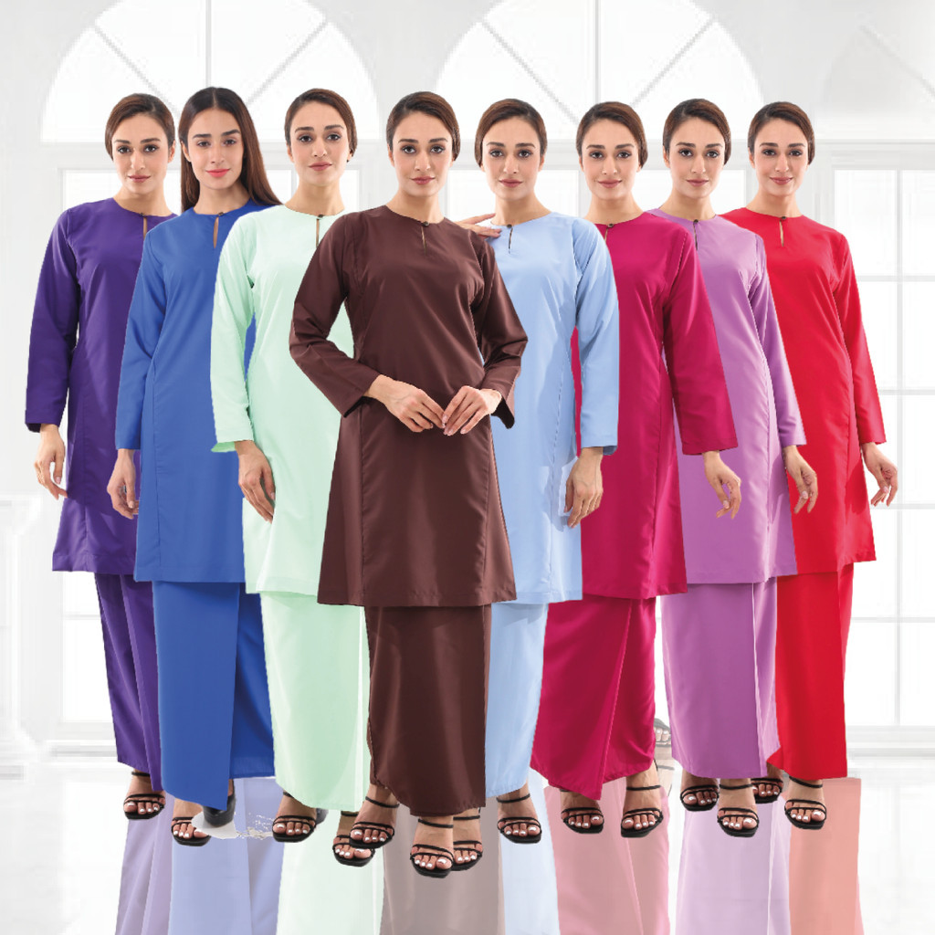 Baju Kurung Moden Pahang Qirana Premium Cotton Shopee Malaysia