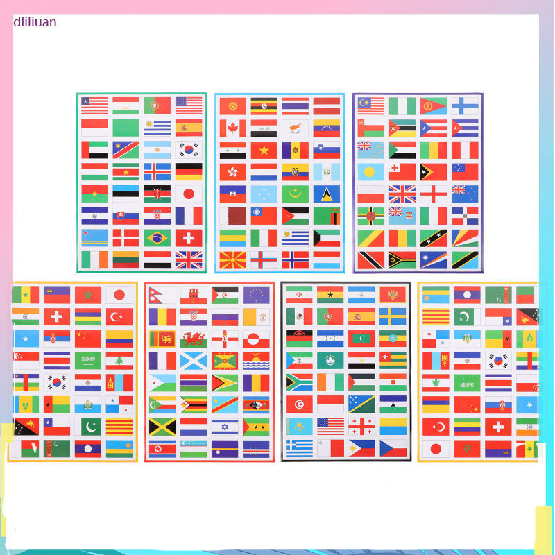 dliliuan Label Stickers Flag Calendar Country Flags Multi Territorial ...