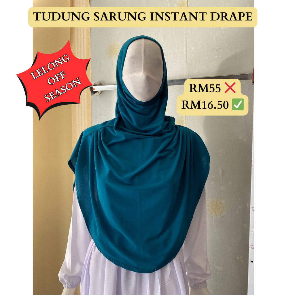 TUDUNG SARUNG INSTANT DRAPE MOSSCREPE BERDAGU | Shopee Malaysia