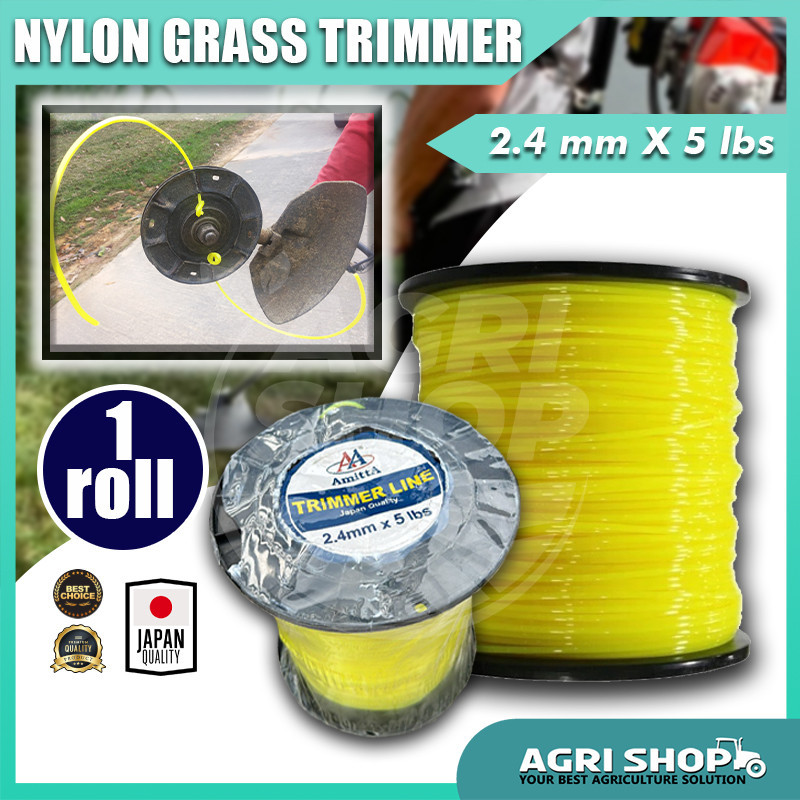 Agrishop 1Roll Nylon Tali Mesin Rumput (AA 2.4mm x 5 lbs) Trimmer Line ...