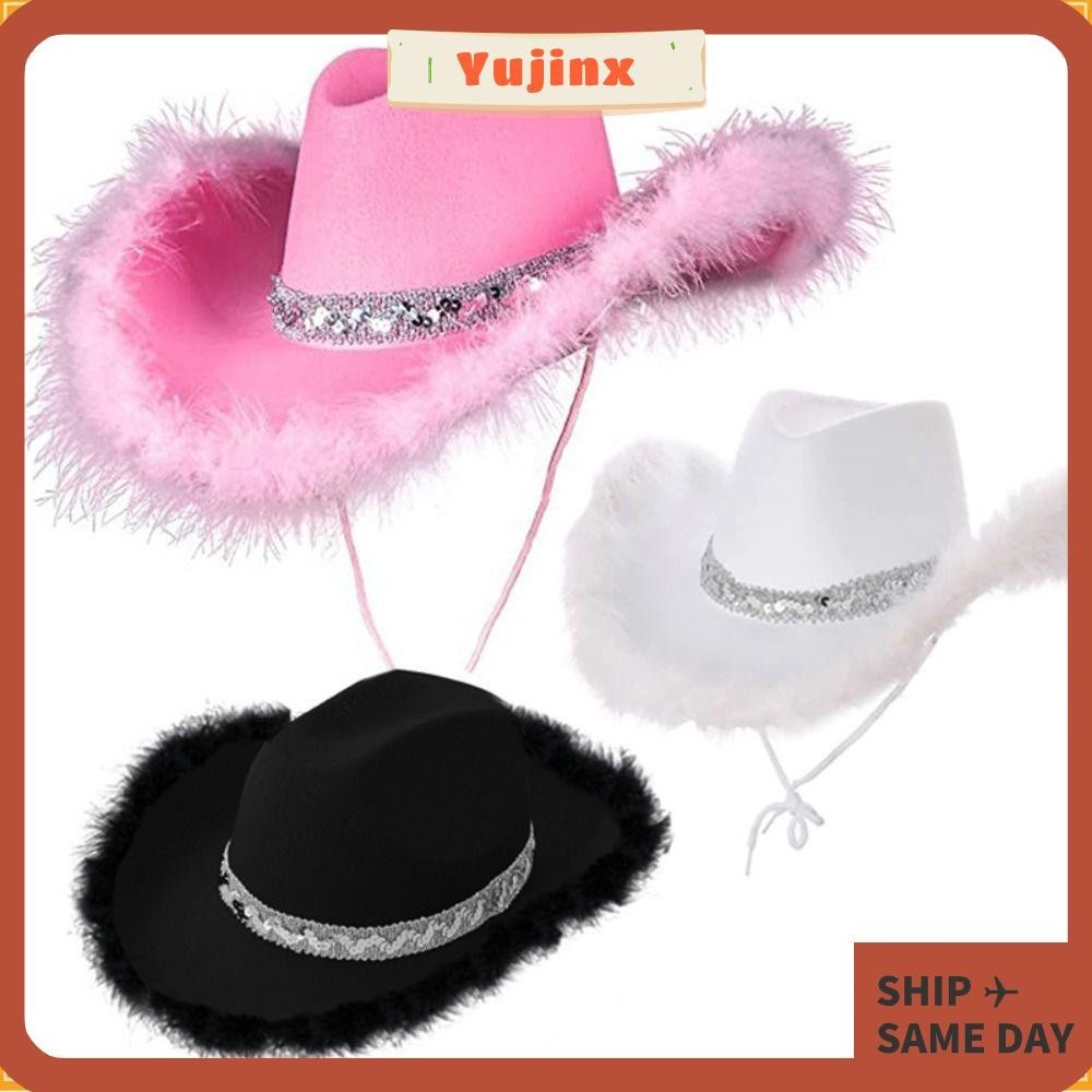 YUJINX Cowboy Hat Fashion Sequin Cowboy Accessory Costume Party Cosplay ...