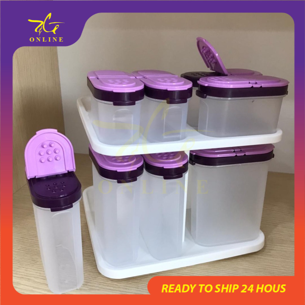 Tupperware Modular Spice Set 360 Degrees Rotating 2 Tier Rack Rak Dapur Spice Savers Small 110ml Large 250m Ready Stock Shopee Malaysia