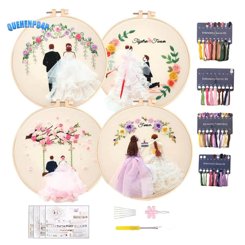 4Pack Embroidery Kits for Adults DIY Embroidery Kits for Beginners Hand ...