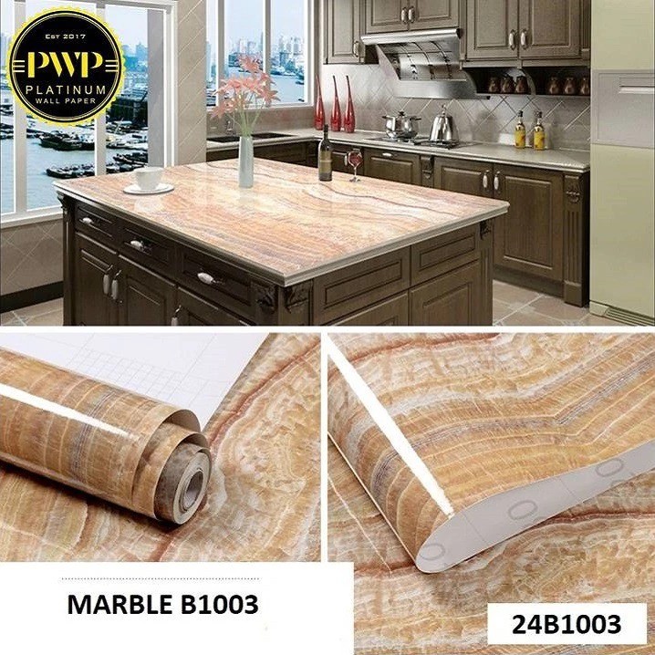 (60cm*5m) Marble Vinyl Film Wallpaper Self Adhesive Waterproof Wall ...