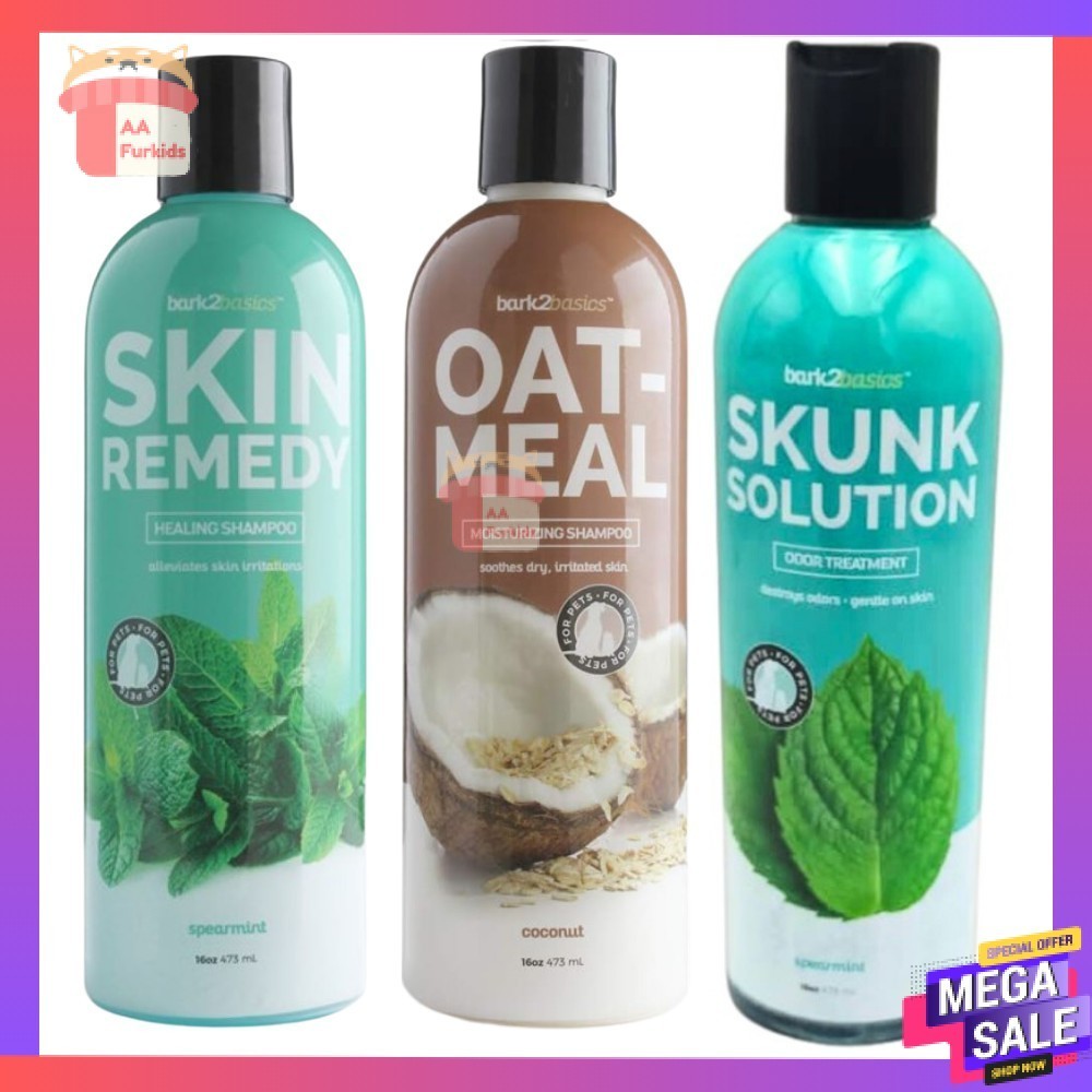 Bark 2 basics Oatmeal Coconut/ Skin Remedy/ Skunk Solution Pet Shampoo