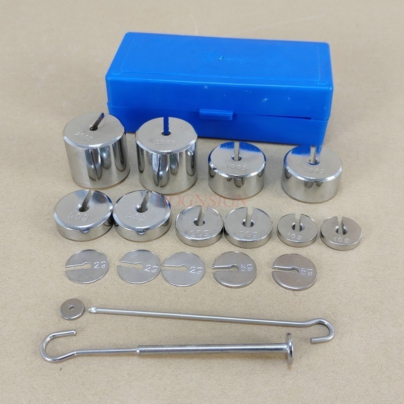 17Pcs/Set 2g-200g Metal Slotted Weight Set Scale Balance Calibration ...
