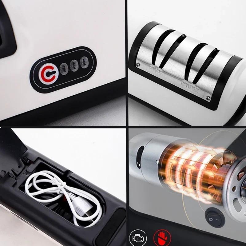 USB Electric Knife Sharpener 2 Gears Multi-Function Scissor Sharpener ...