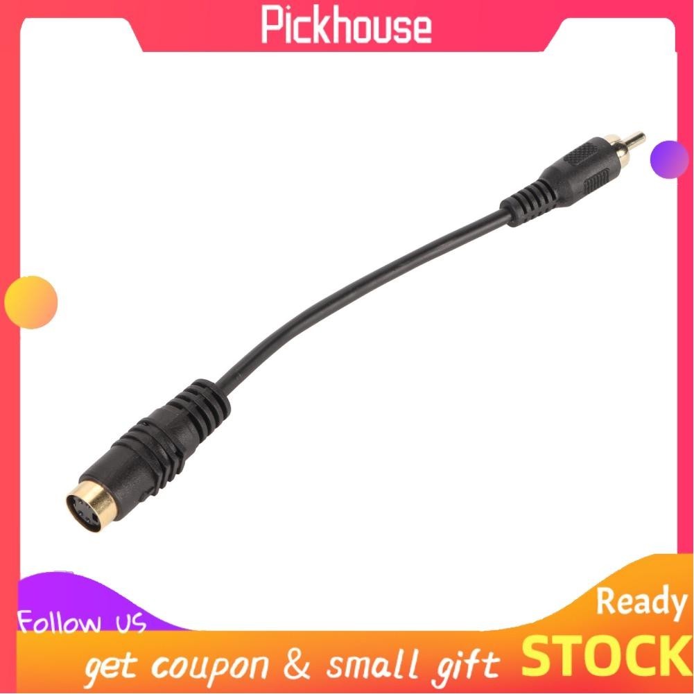 Pickhouse Mini DIN 4 Pin to RCA Cable Female Male Plug and Play S Video ...
