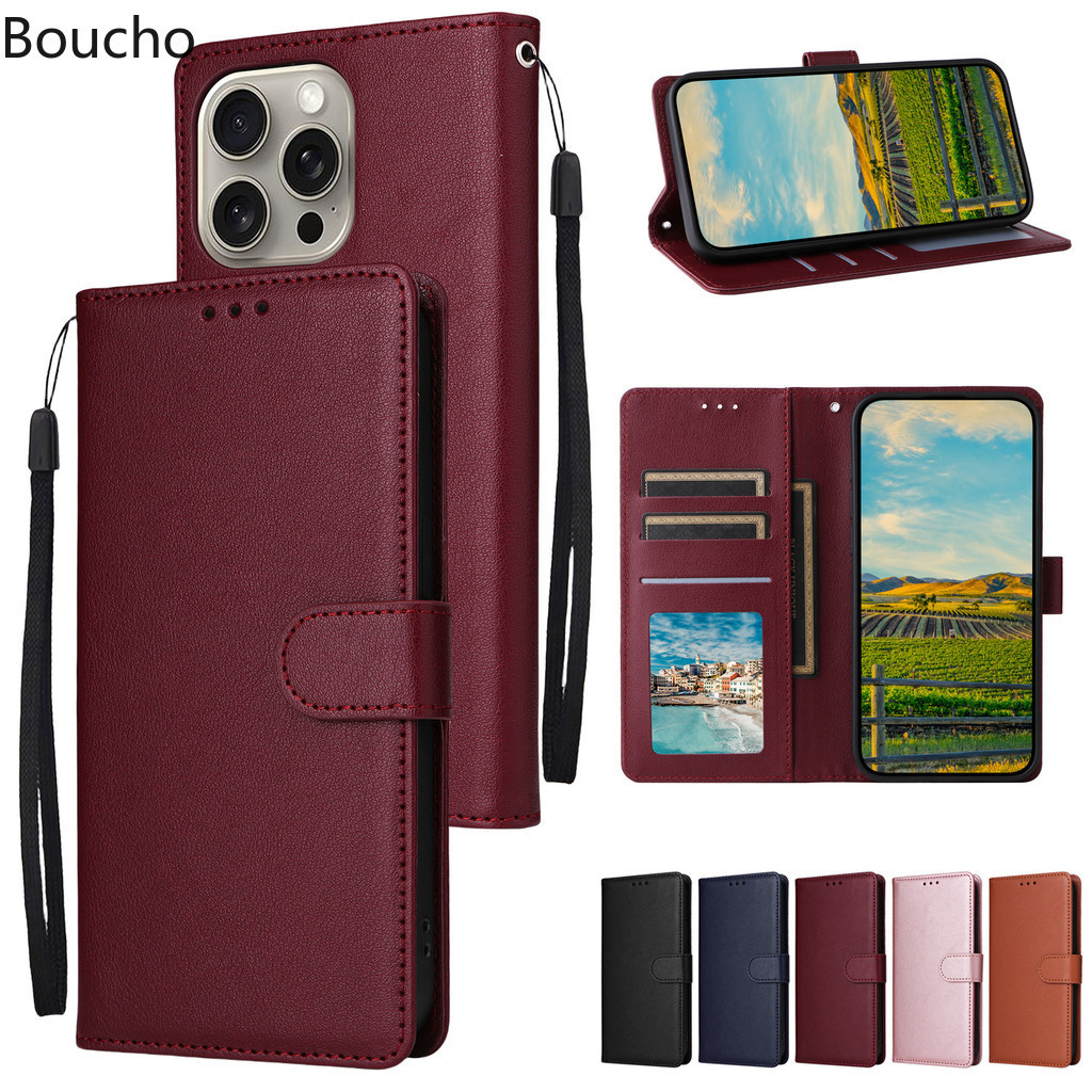For iPhone 11 12 mini 13 14 15 16 Pro Max 6 6s Plus 7 8 X Xs XR se 2022 2020 Flip Cover Wallet Case PU Leather Stand Soft TPU Silicone Bumper With Card Slots Pocket