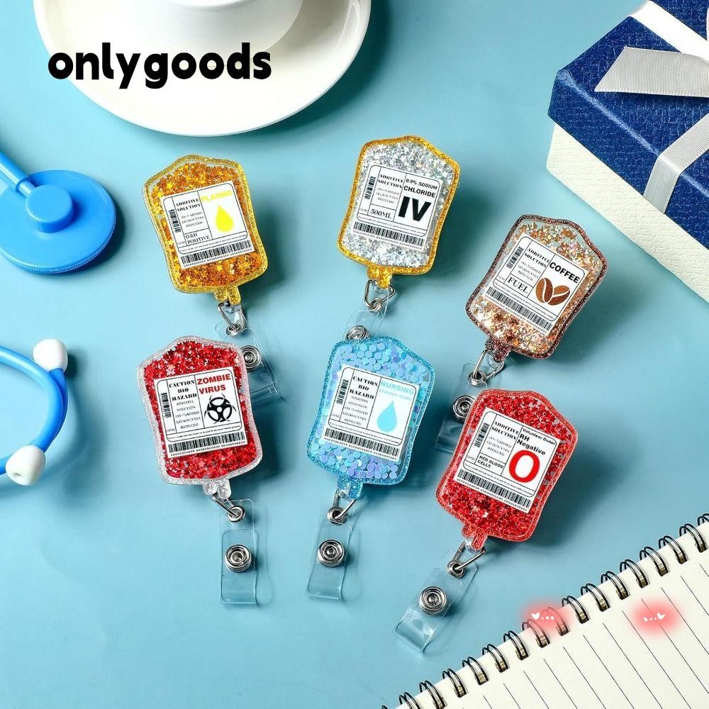 6 Pack Glitter Retractable Badge Reels - 24 Inch Cord, 360° Rotating Clip, ID Card Holders (6 Colors) - View #2