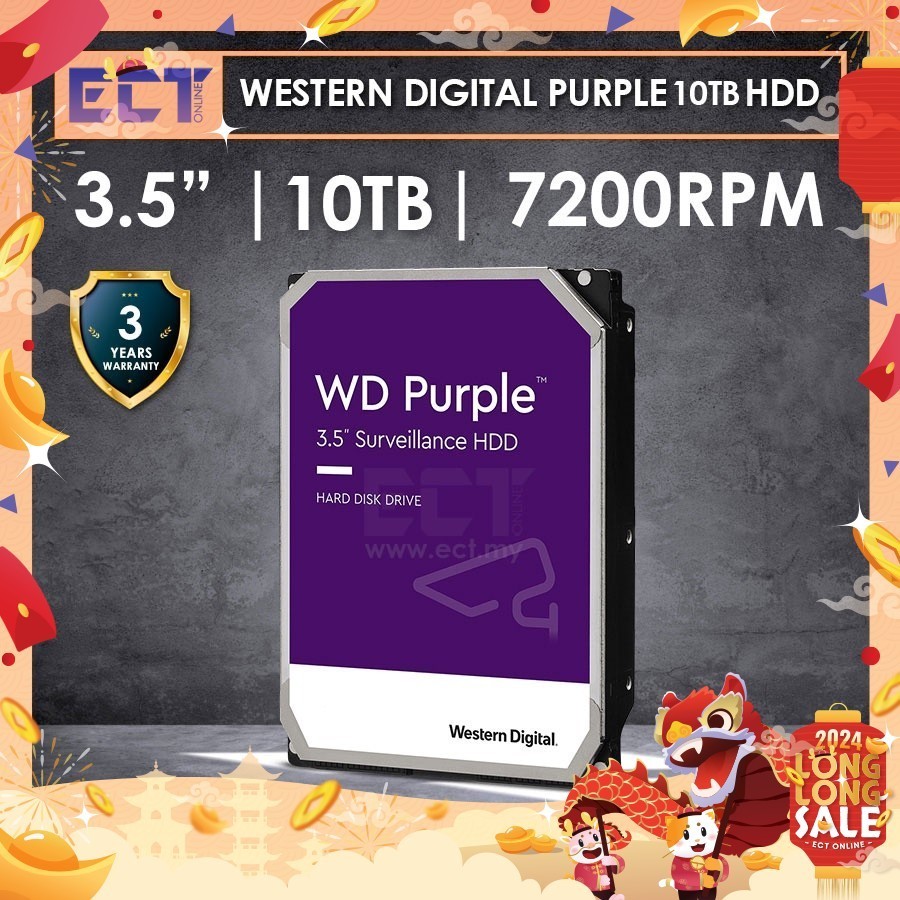 Western Digital WD Purple 10TB WD102PURZ 3.5" 7200RPM 256MB CCTV ...