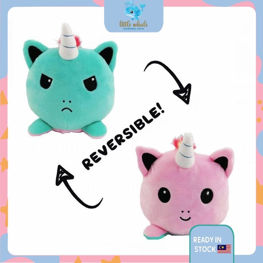 🐳Reversible Unicorn Cat Gato Kids Soft Gift Plushie 15cm Plush Animals ...