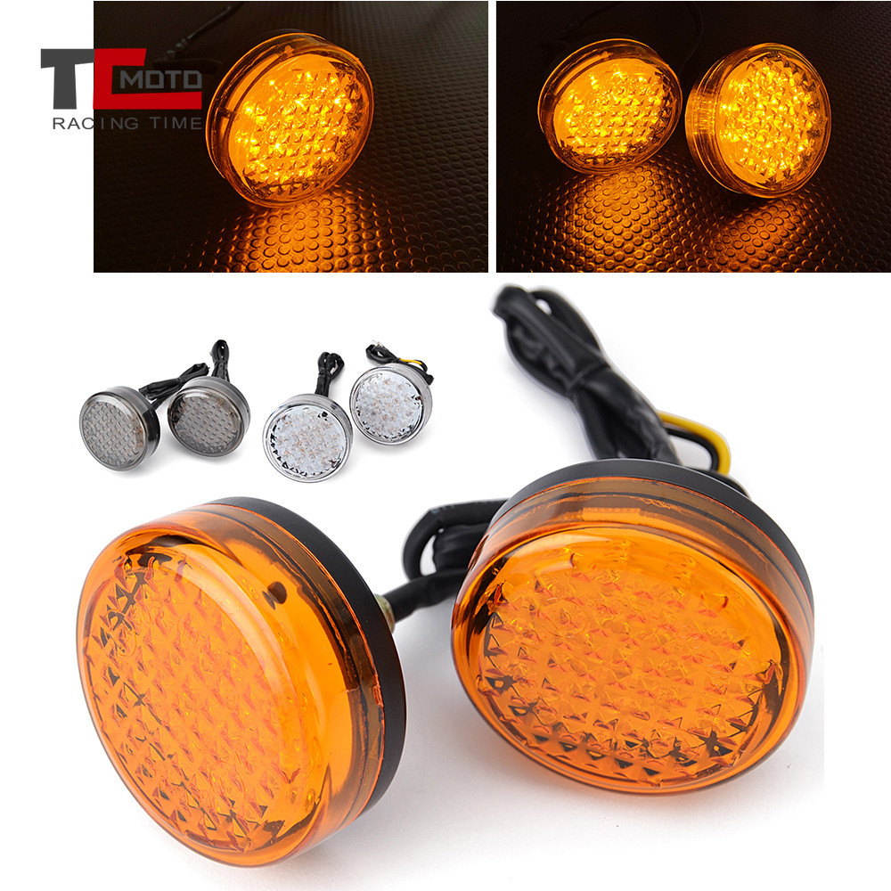 4 Motorcycle Grill Bullet Turn Signal Light For Harley Cafe Racer Bobber Chopper