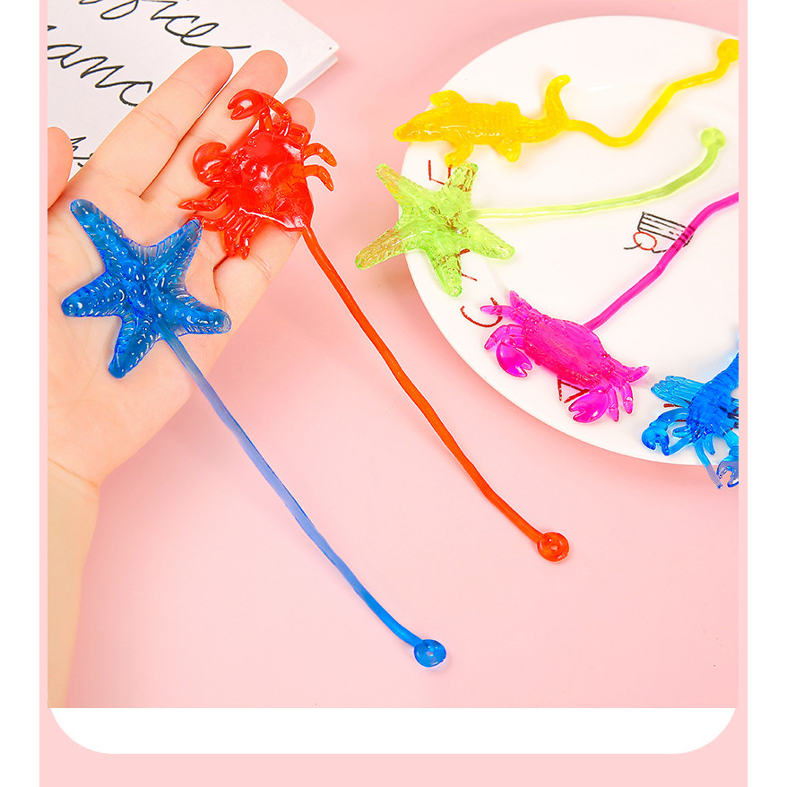 Children's Toys Sticky Soft Sea Animals Climbing Wall Retractable ...