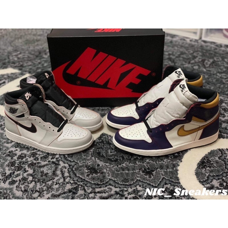 High Quality Air Jordan 1 x Nike sb Lakers Color Matching White