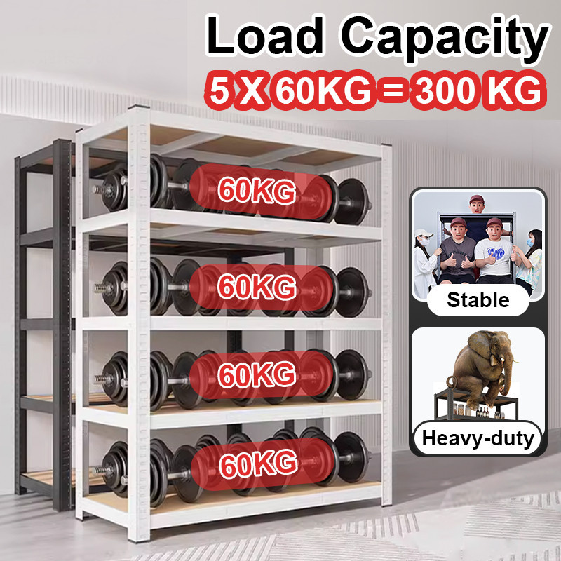 MOK 90/120CM White Metal Rack Boltless Rack LOAD-Bearing 500KG | Shopee ...