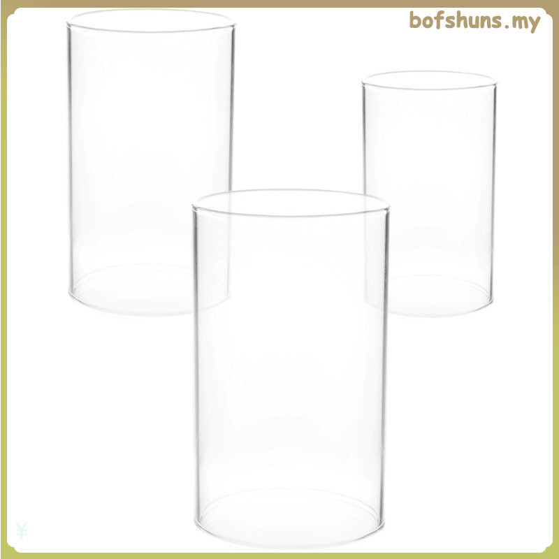 3pcs Candleholders Chimney Tube Glass Cylinder Open Ended Candle Shade
