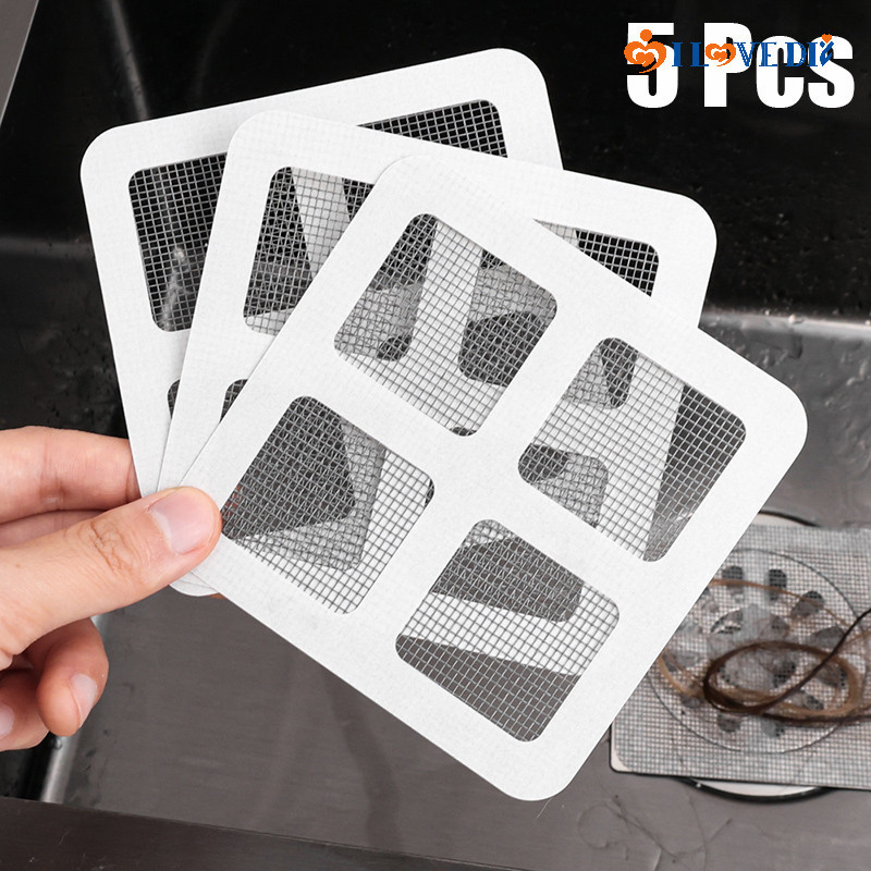 5 Pcs/ Kit Practical Anticlogging Disposable Floor Drain Mesh Paste