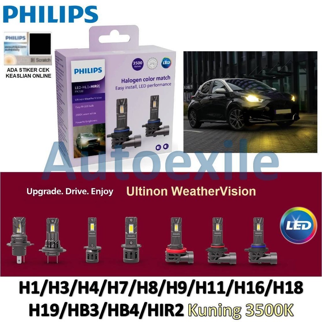 Philips Ultinon Pro9000 LED H1 H4 H7 H8 H11 H16 HIR2 HB3 HB4 Car Headlight  9005