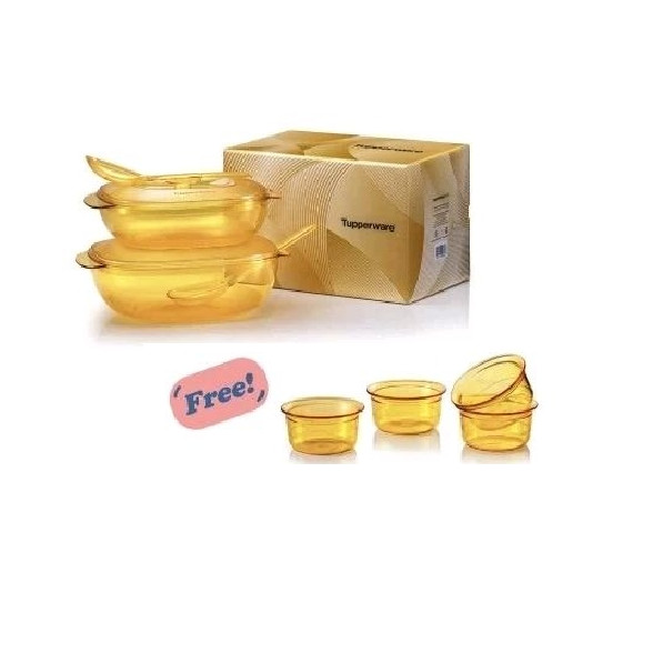 Tupperware Crystalline Server Set + JoyServe Bowl (4) 150ml / Premium ...