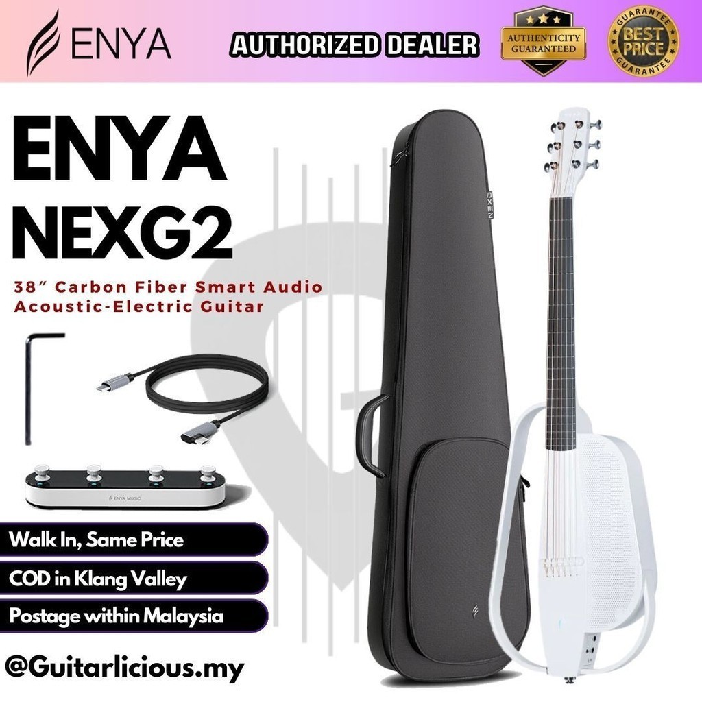 Enya NEXG 2 38 inch Carbon Fiber AcousticElectric Guitar White