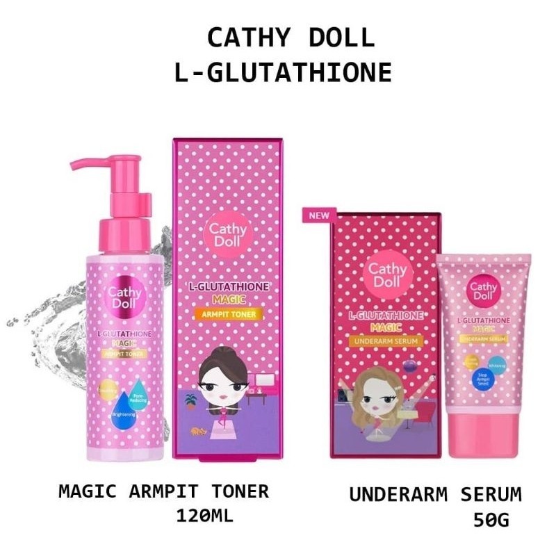 CATHY DOLL L-Glutathione Magic Armpit Toner 120ml/Underarm Serum 50G ...