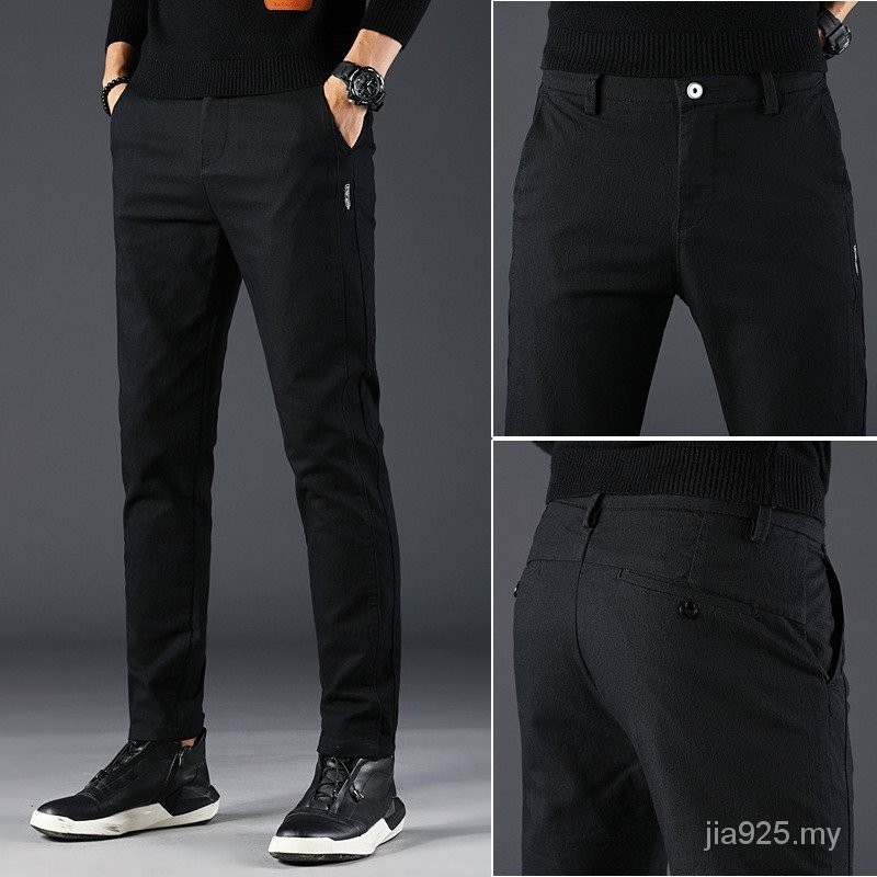Men Pants Summer Casual Pants Men's Straight Slimfit Small Feet Elastic Loose Korean Version