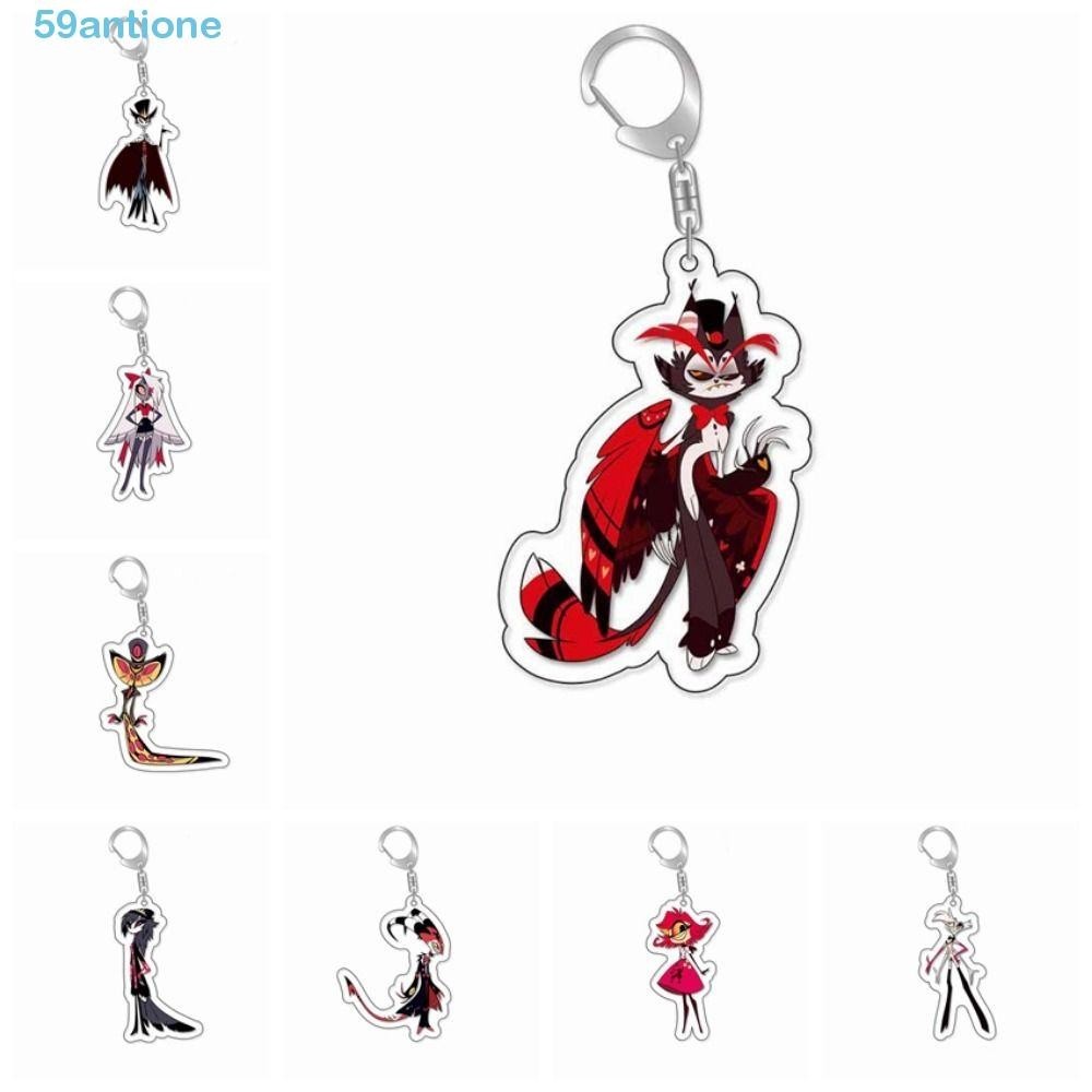 ANTIONE Hazbin Hotel Keyring, Alastor Radio Demon Hazbin Keychain ...