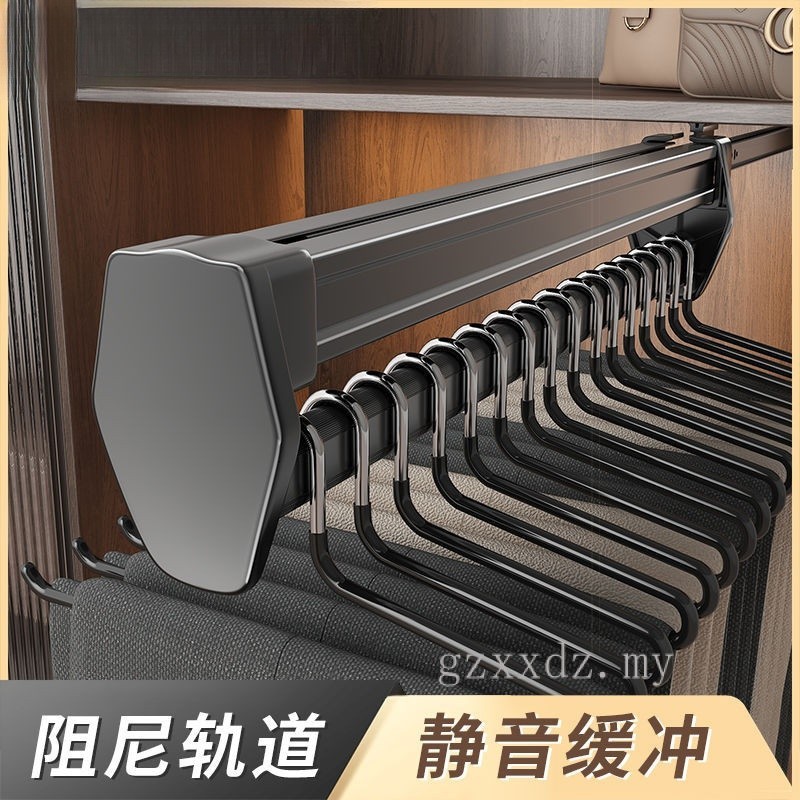 Wardrobe Built-in Top Pull-out Pants Rack Stretchable Slide Track Track ...