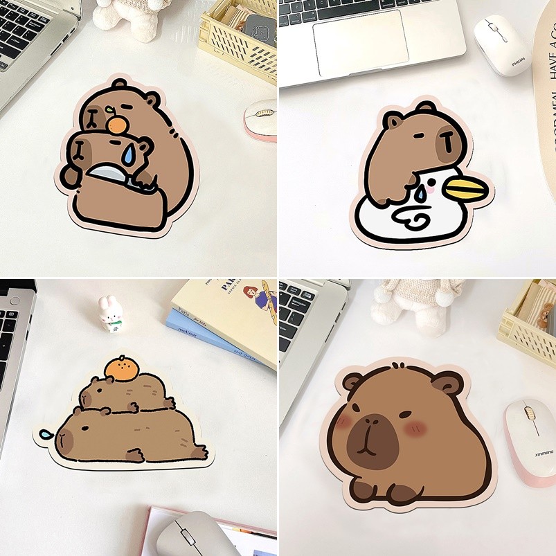 Cute Capybara Mouse Pad Waterproof And Stain Resistant Creative Design ...