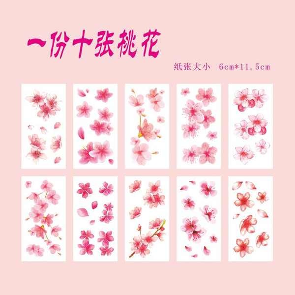 sexy sticker inai tangan sticker Warna bunga persik bunga sakura kecil ...