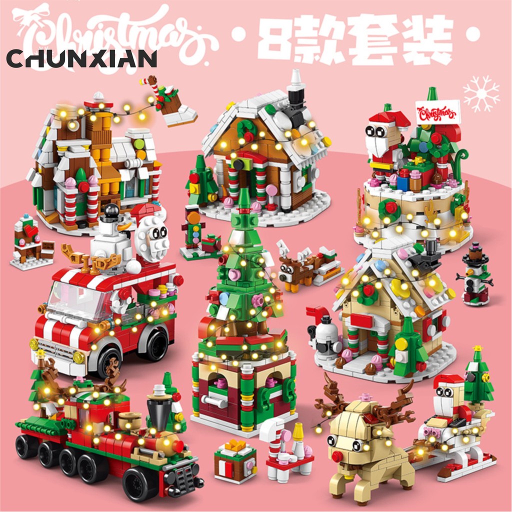 Children Educational Toys Christmas Building Blocks Gingerbread House ...
