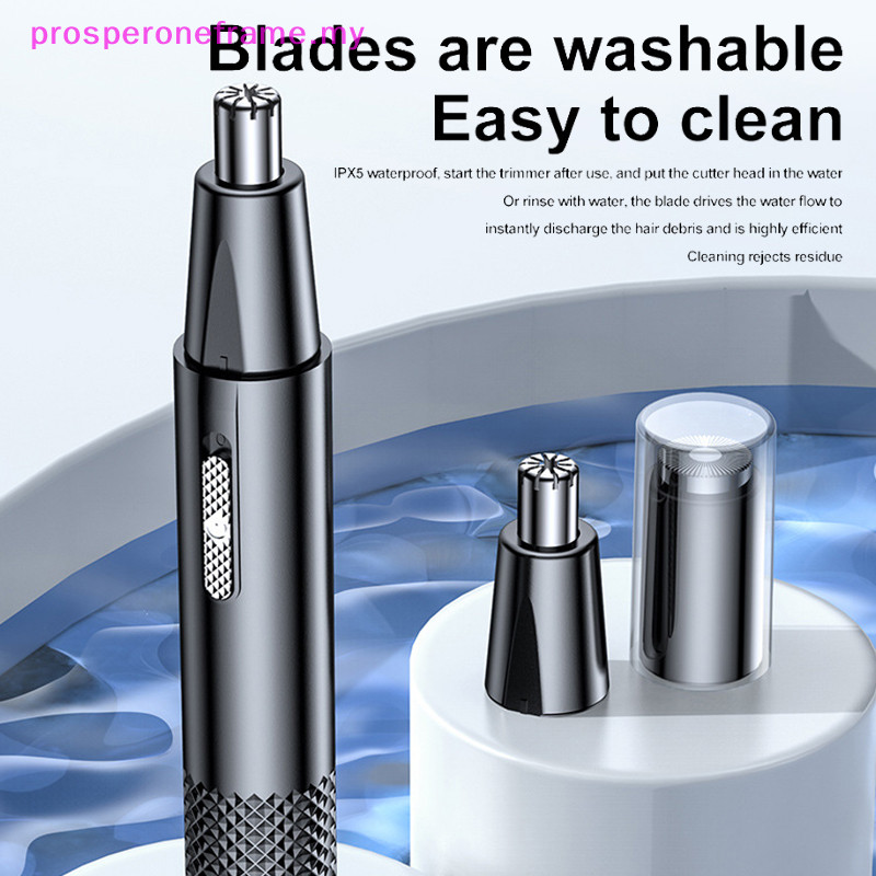 Prosperoneframe Electric Nose Hair Clipper Rechargeable Multi Kinetic Shaving Two In One Unisex 5518