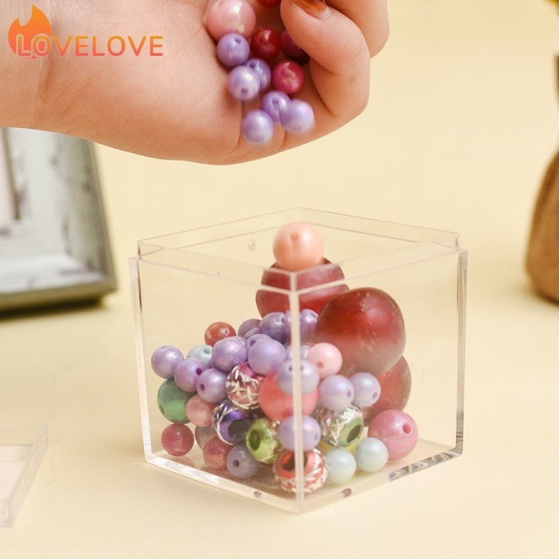 Transparent Acrylic Square Box With Cover   Plastic Clear Candy Jewelry 