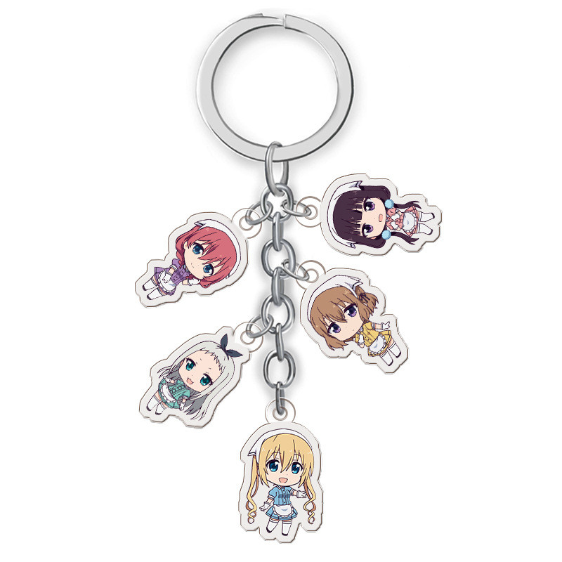 Animation Peripheral Training Cafe Acrylic Keychain Five Types Set Doll ...