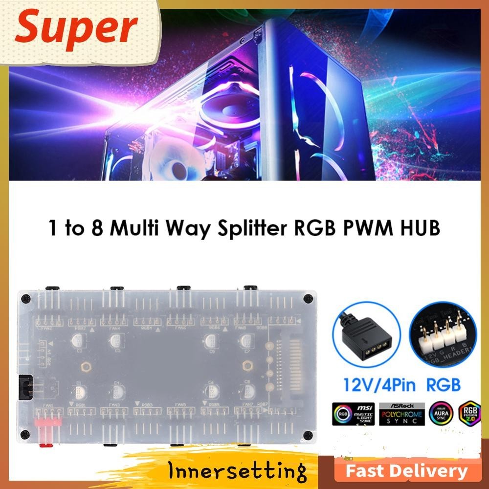 [innersetting.my] 1 to 8 Multi Way Splitter RGB PWM Hub PC Speed ...