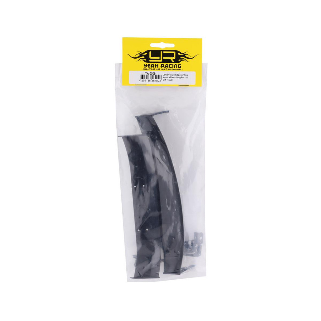 Yeah Racing Carbon Graphite Spoiler Wing Mountw/PlasticRearWings For 1/ ...