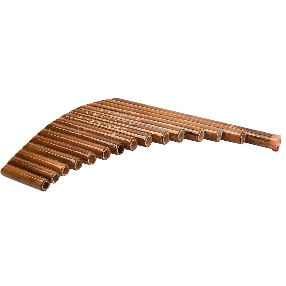 Pan Flute 15 Pipes Natural Bamboo Wind Instrument G Key Panpipe ...