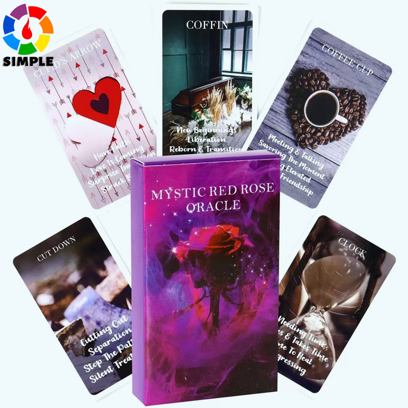 Mystic Red Rose Oracle cards A 53 Oracle English Visions Divination ...