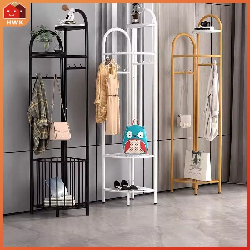 Corner Coat Rack Floor Bedroom Multi-Functional Hanger Hanger Household ...