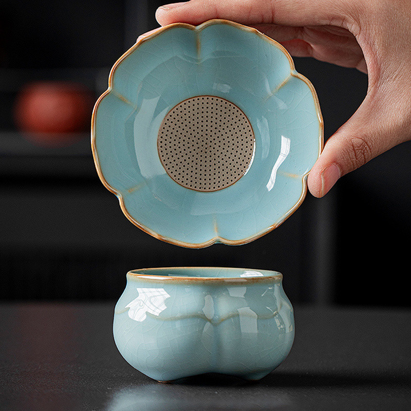 Ru Kiln Tea Drain Tea Filter High-End Household Kung Fu Tea Set All ...