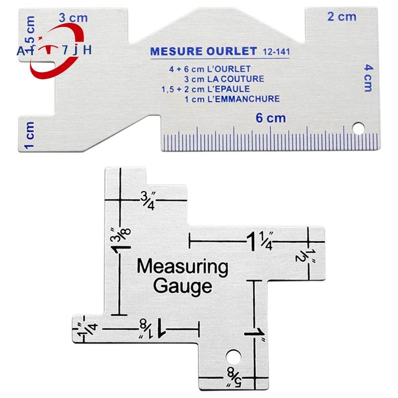 Precision Seam Measuring Gauge Metal Quilting Tailor Ruler Template ...