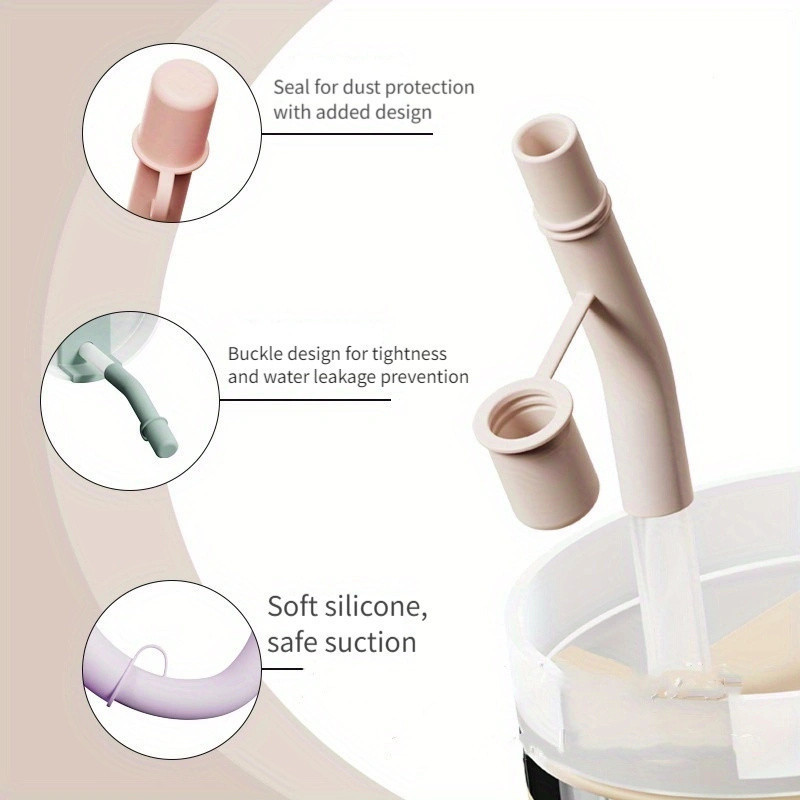 M & K |Food Grade Silicone Straw Extension Tube+Anti-dust Cap High ...