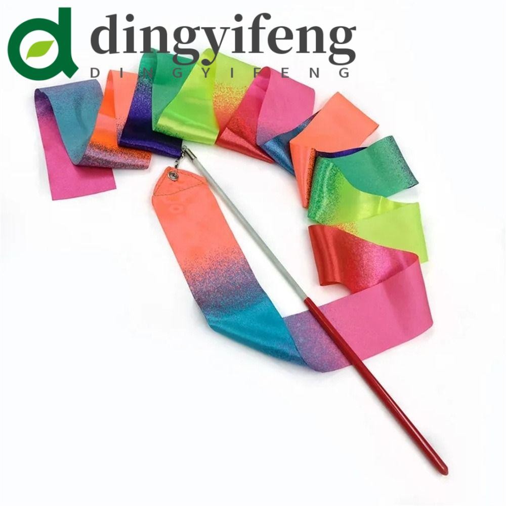 DINGYIFENG Gymnastics Ribbons, Twirling Rod Gradient Colors Ballet ...