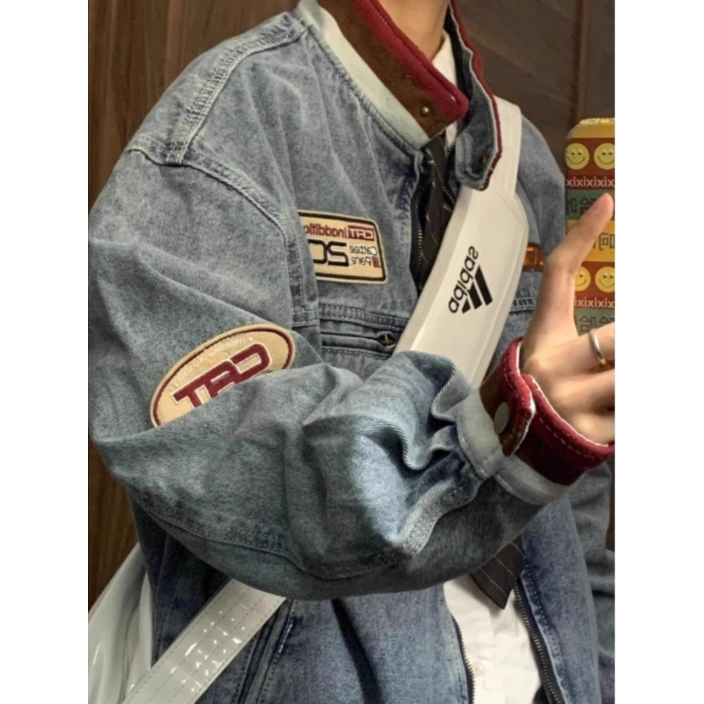2025 raya Baju Kerja korean style jeans lelakiAmerican Retro Trendy ...